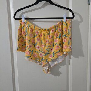 PINK Victoria's Secret Yellow Floral Print PJ Bottoms